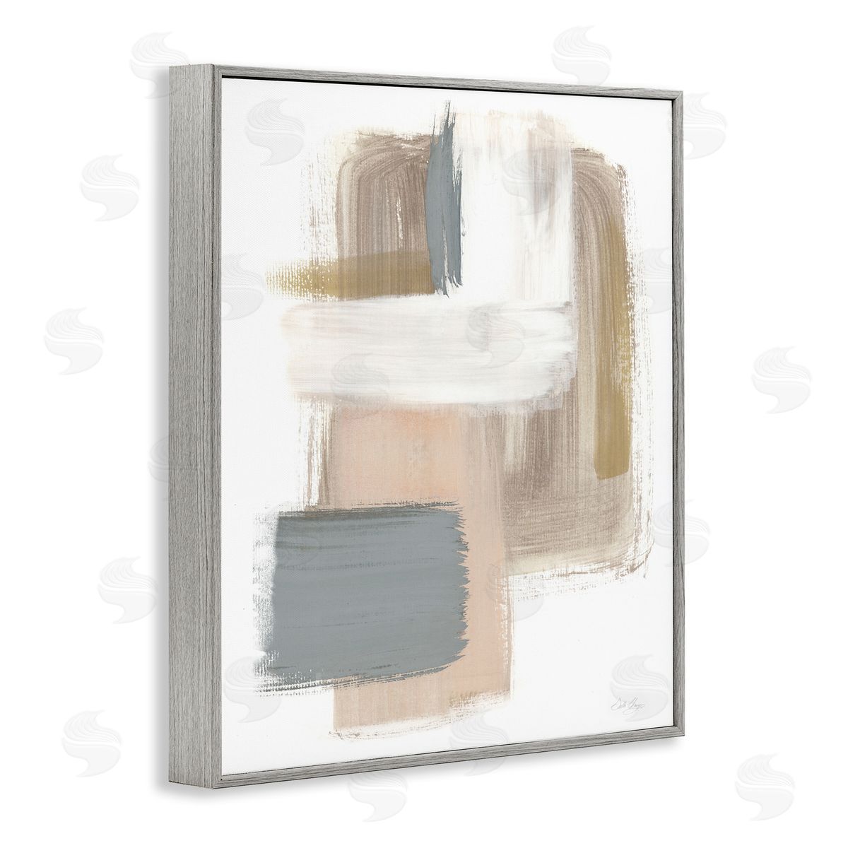 Neutral Paint Strokes Grey Frame Print Wall Art, Home Decor by Stella Chang