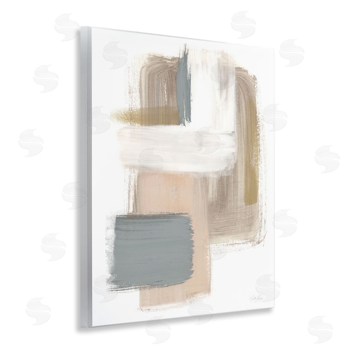 Neutral Paint Strokes Wood Plaque Wall Art, Home Decor by Stella Chang