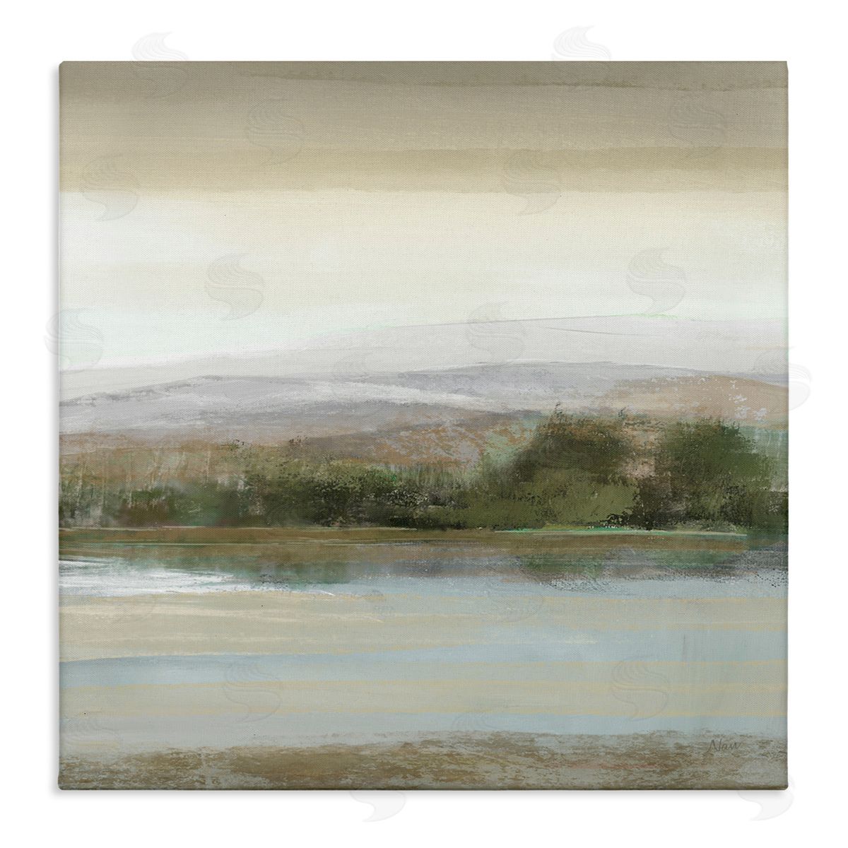 Lake View Atmosphere Canvas Wall Art, Home Decor by Nan