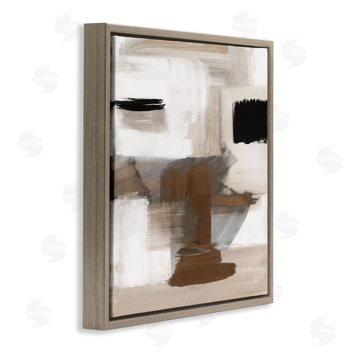 Desert Impression Abstract Brown Floating Frame Canvas Wall Art, Home Decor by Stella Chang