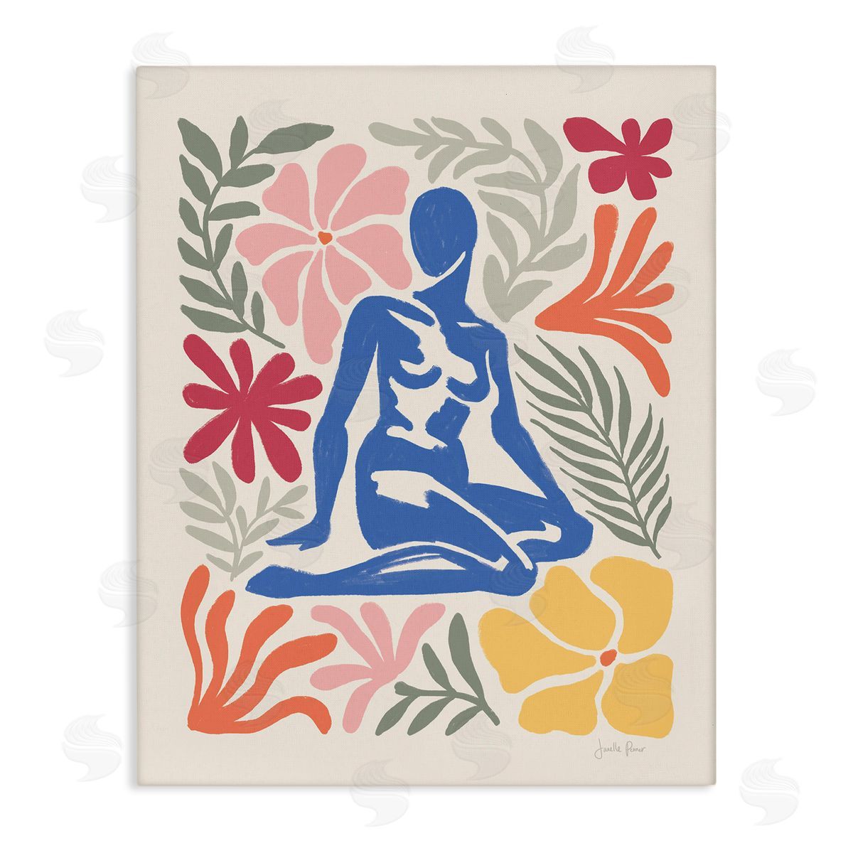 Abstract Garden and Woman Canvas Wall Art, Home Decor by Janelle Penner