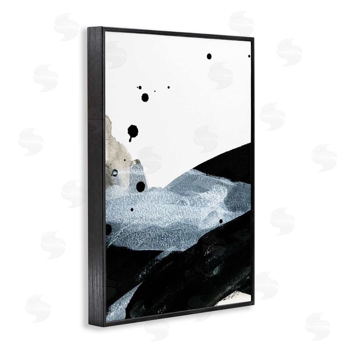 Murky Gradient Movement Black Frame Print Wall Art, Home Decor by Yvette St. Amant