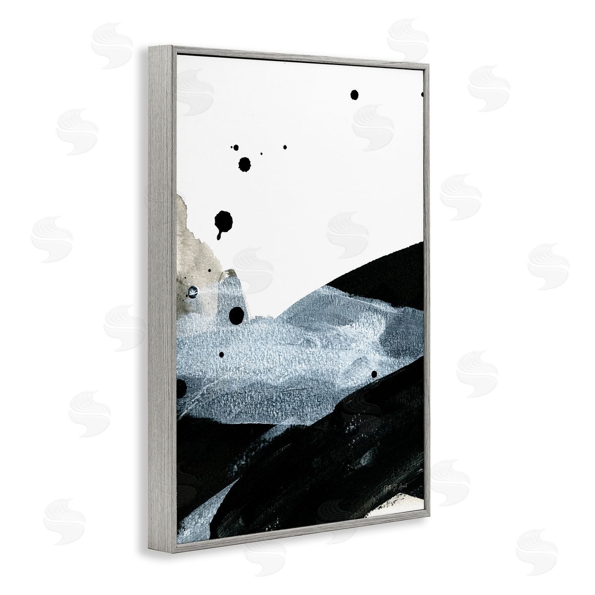 Murky Gradient Movement Grey Frame Print Wall Art, Home Decor by Yvette St. Amant