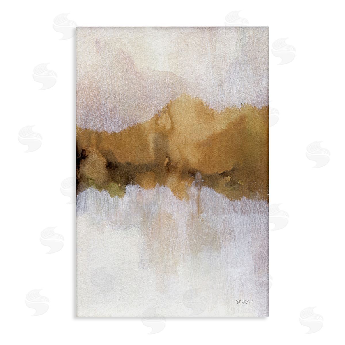 Centric Golden Abstract Canvas Wall Art, Home Decor by Yvette St. Amant