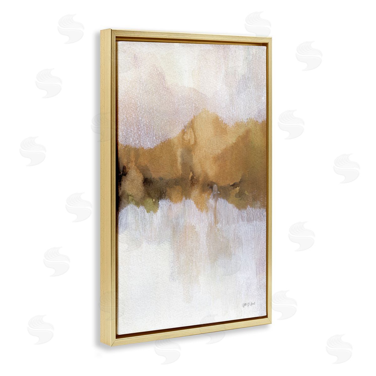 Centric Golden Abstract Gold Floating Frame Canvas Wall Art, Home Decor by Yvette St. Amant