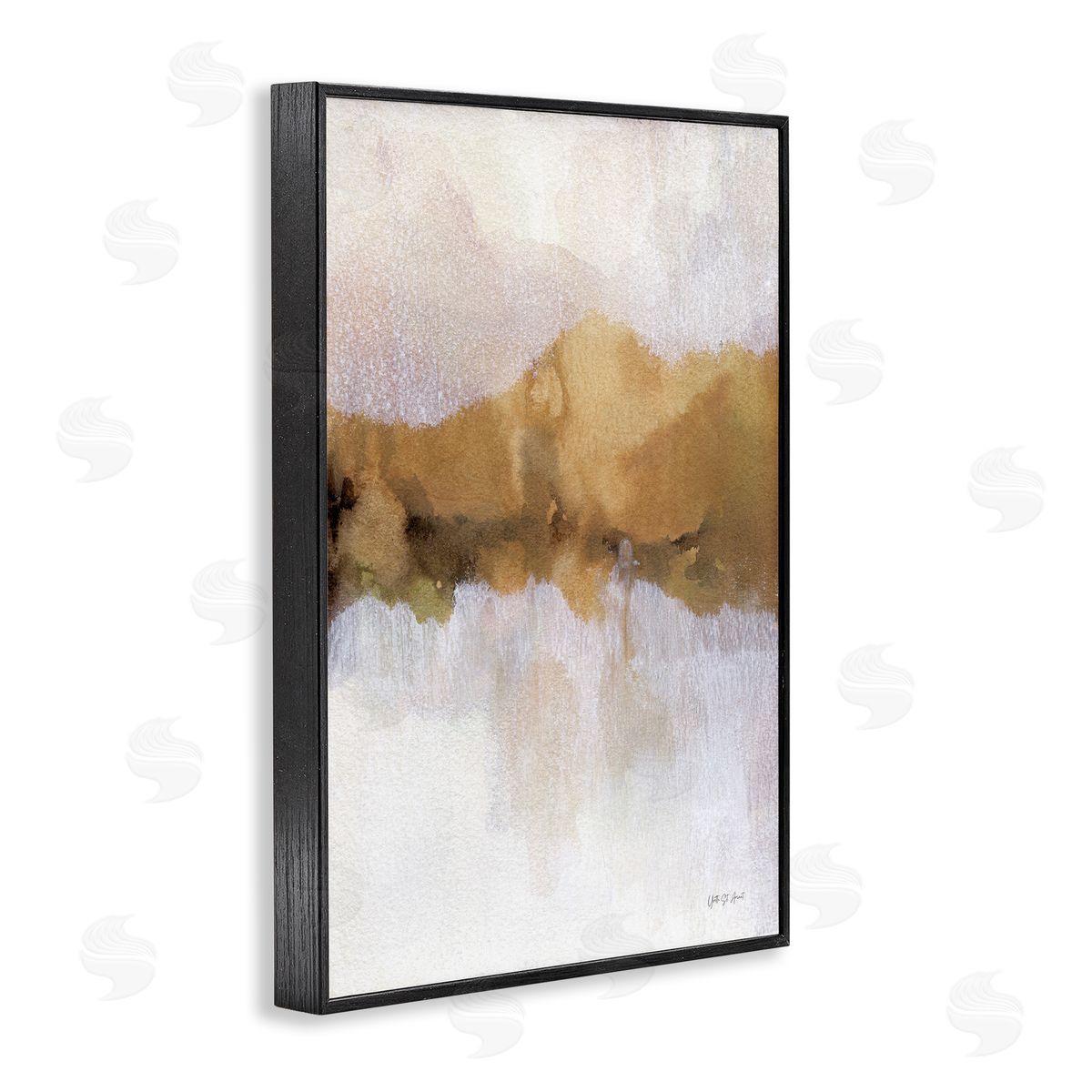 Centric Golden Abstract Black Frame Print Wall Art, Home Decor by Yvette St. Amant