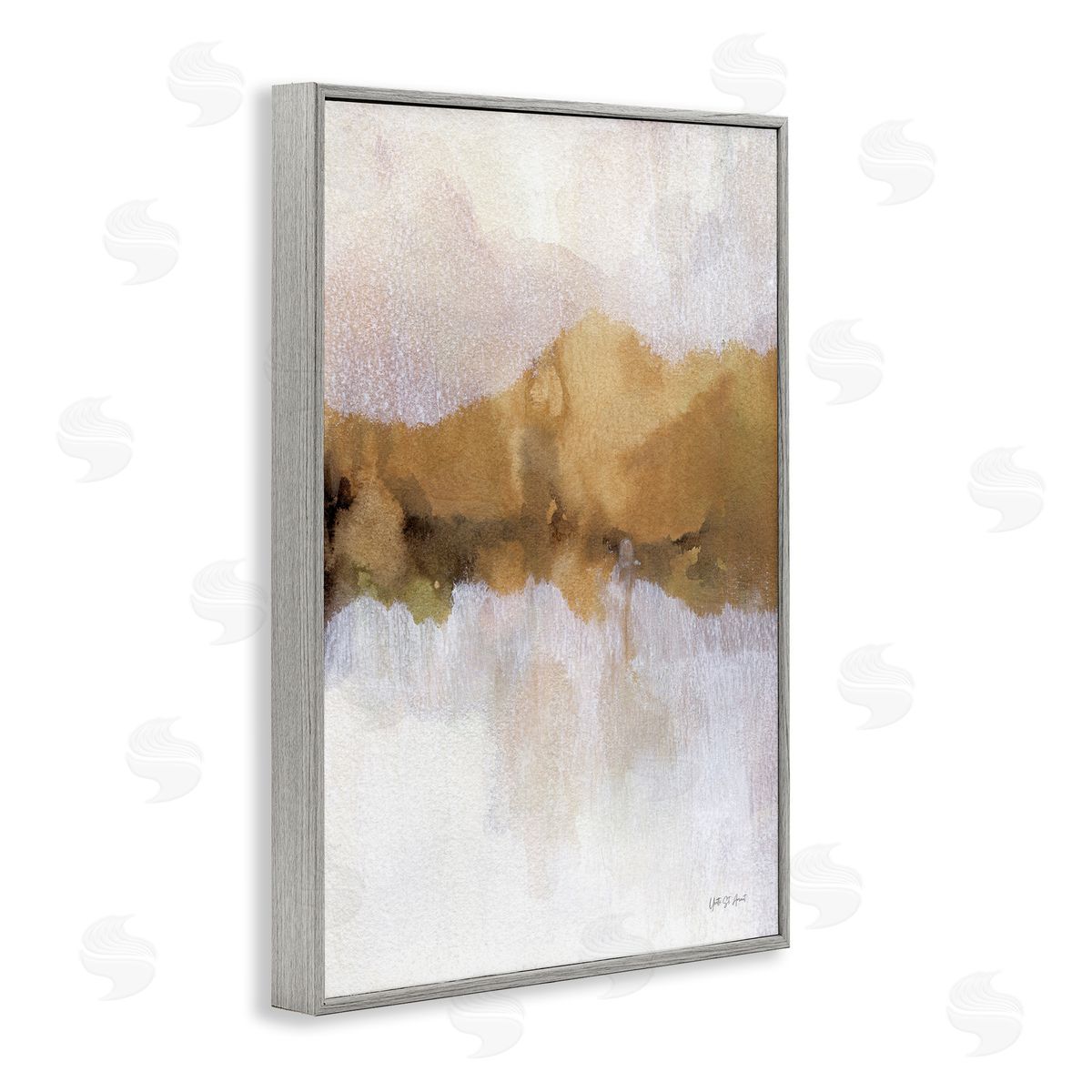 Centric Golden Abstract Grey Frame Print Wall Art, Home Decor by Yvette St. Amant