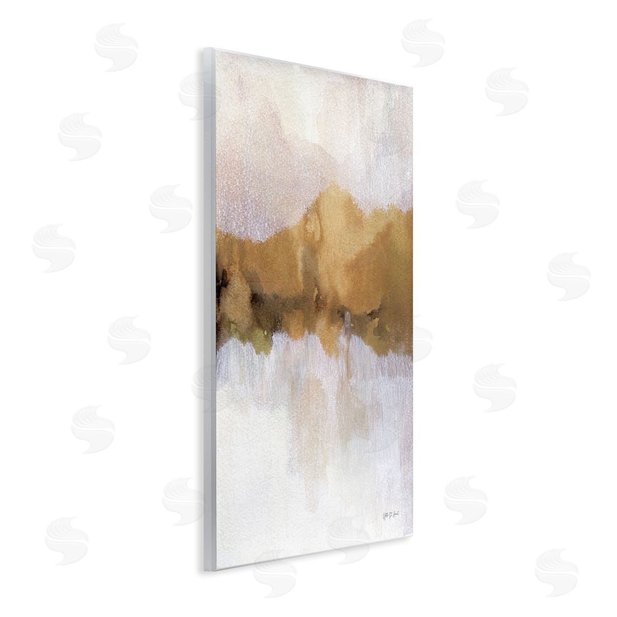 Centric Golden Abstract Wood Plaque Wall Art, Home Decor by Yvette St. Amant