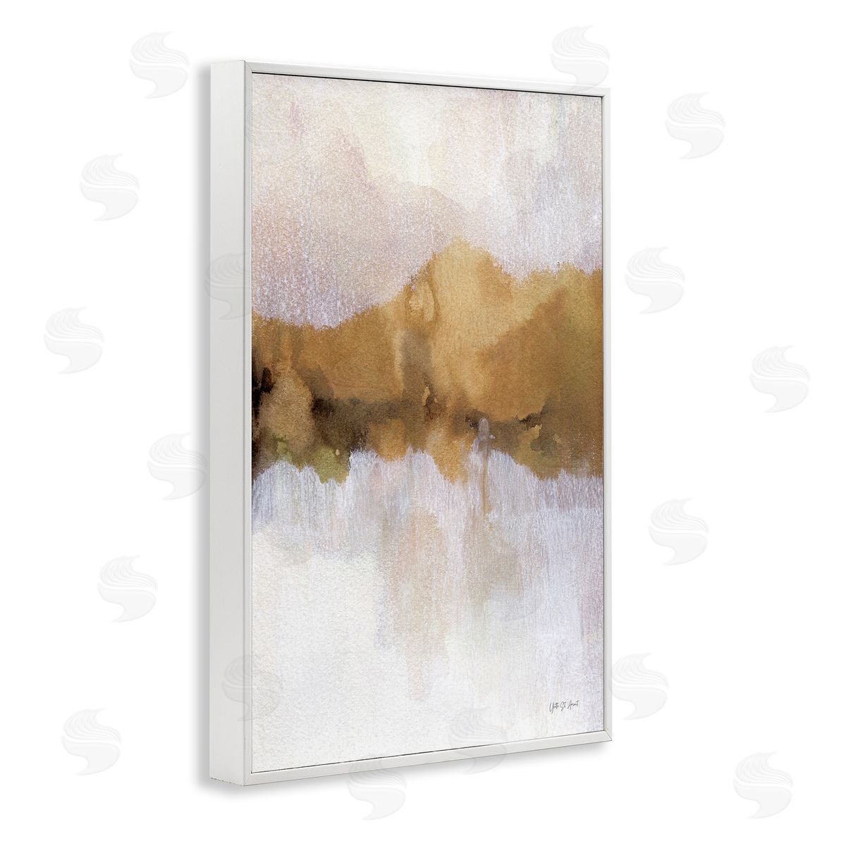 Centric Golden Abstract White Frame Print Wall Art, Home Decor by Yvette St. Amant