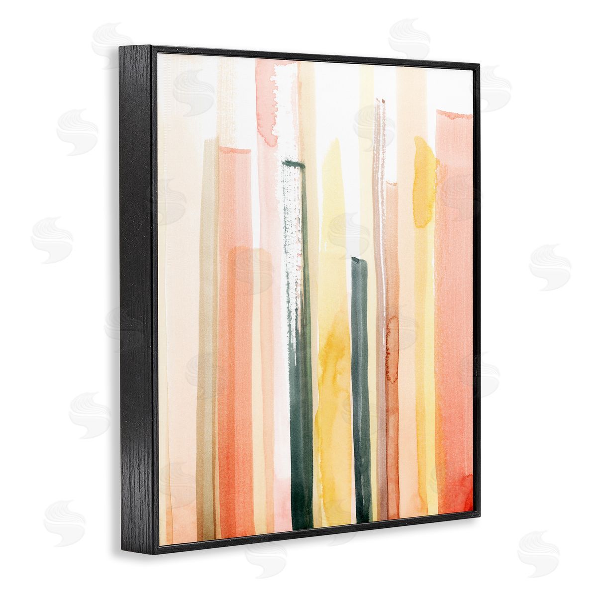 Coral Reach Watercolor Black Frame Print Wall Art, Home Decor by Grace Popp