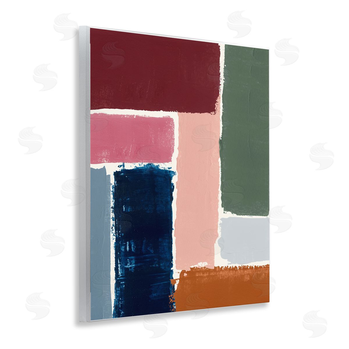 Rectangular Shapes Pattern Wood Plaque Wall Art, Home Decor by Victoria Barnes