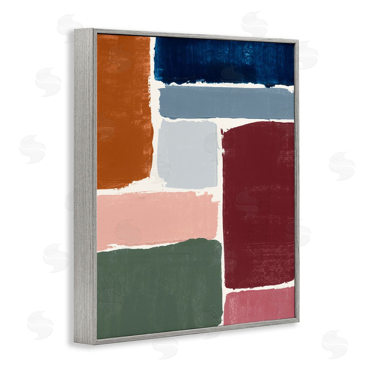 Asymmetrical Shapes Pattern Grey Frame Print Wall Art, Home Decor by Victoria Barnes