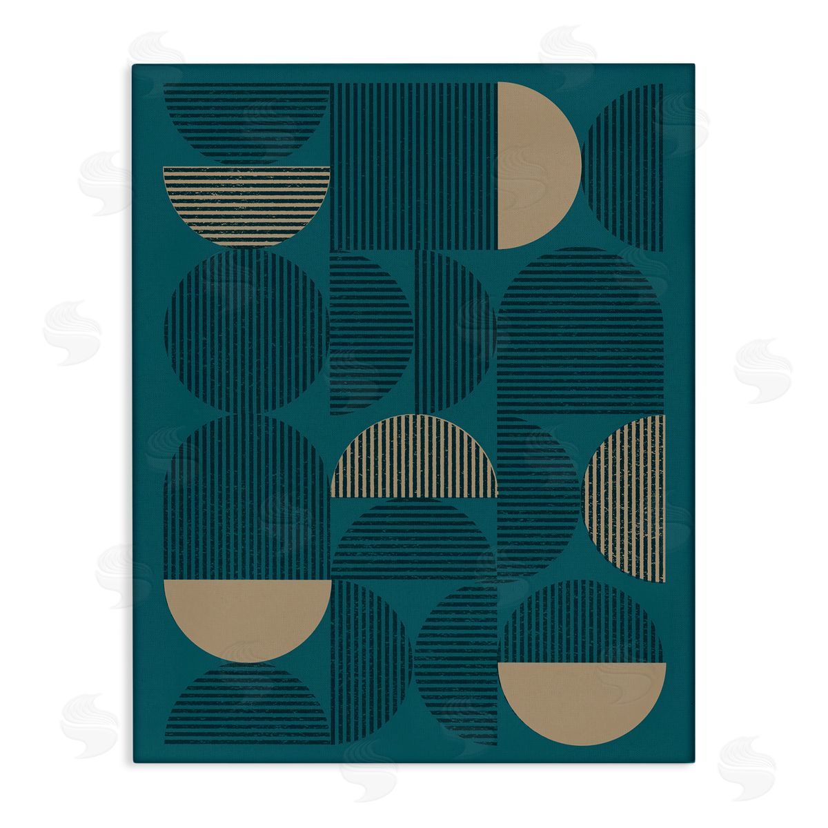 Blue Modern Arch Shapes Canvas Wall Art, Home Decor by Vision Studio
