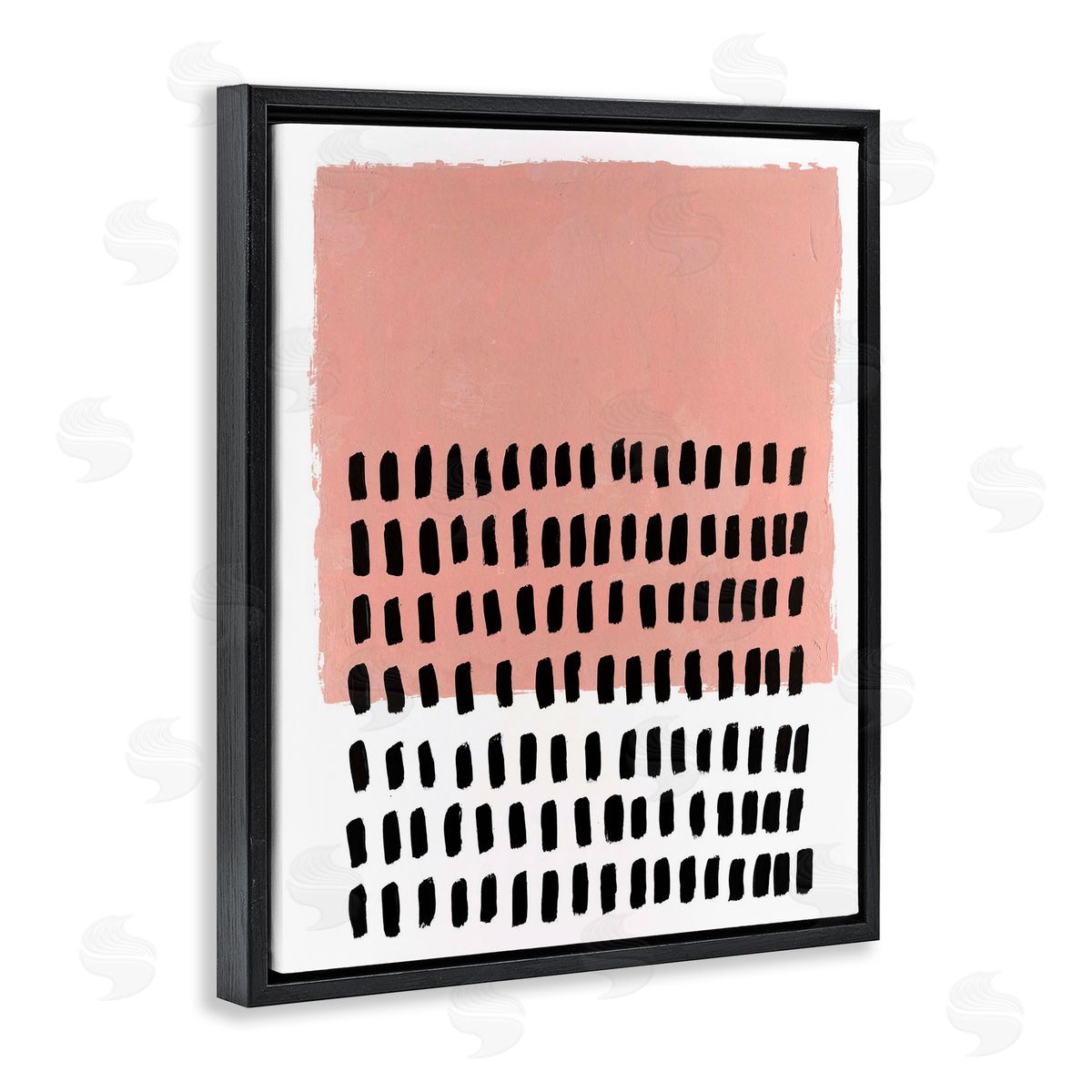Pink Dotted Pattern Black Floating Frame Canvas Wall Art, Home Decor by Michael Willett
