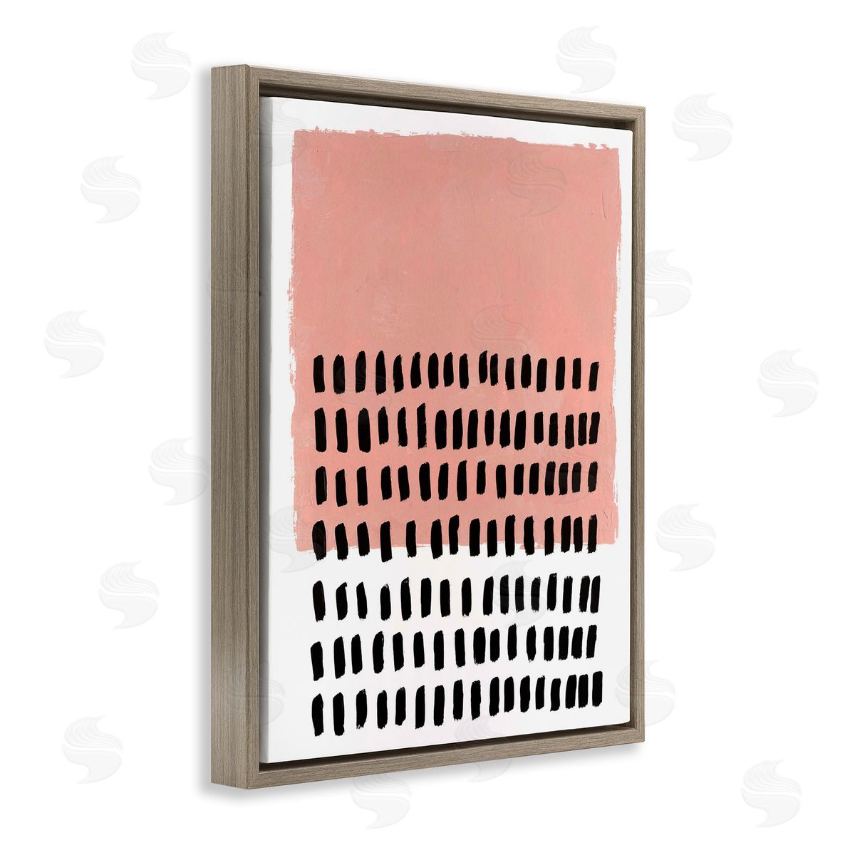 Pink Dotted Pattern Brown Floating Frame Canvas Wall Art, Home Decor by Michael Willett