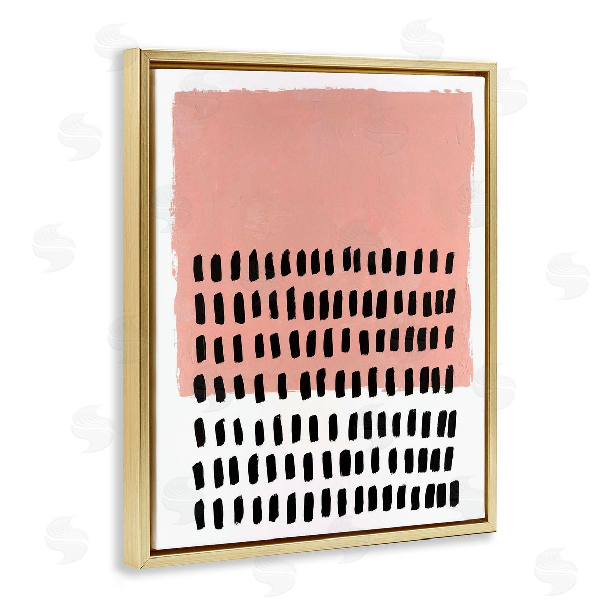 Pink Dotted Pattern Gold Floating Frame Canvas Wall Art, Home Decor by Michael Willett