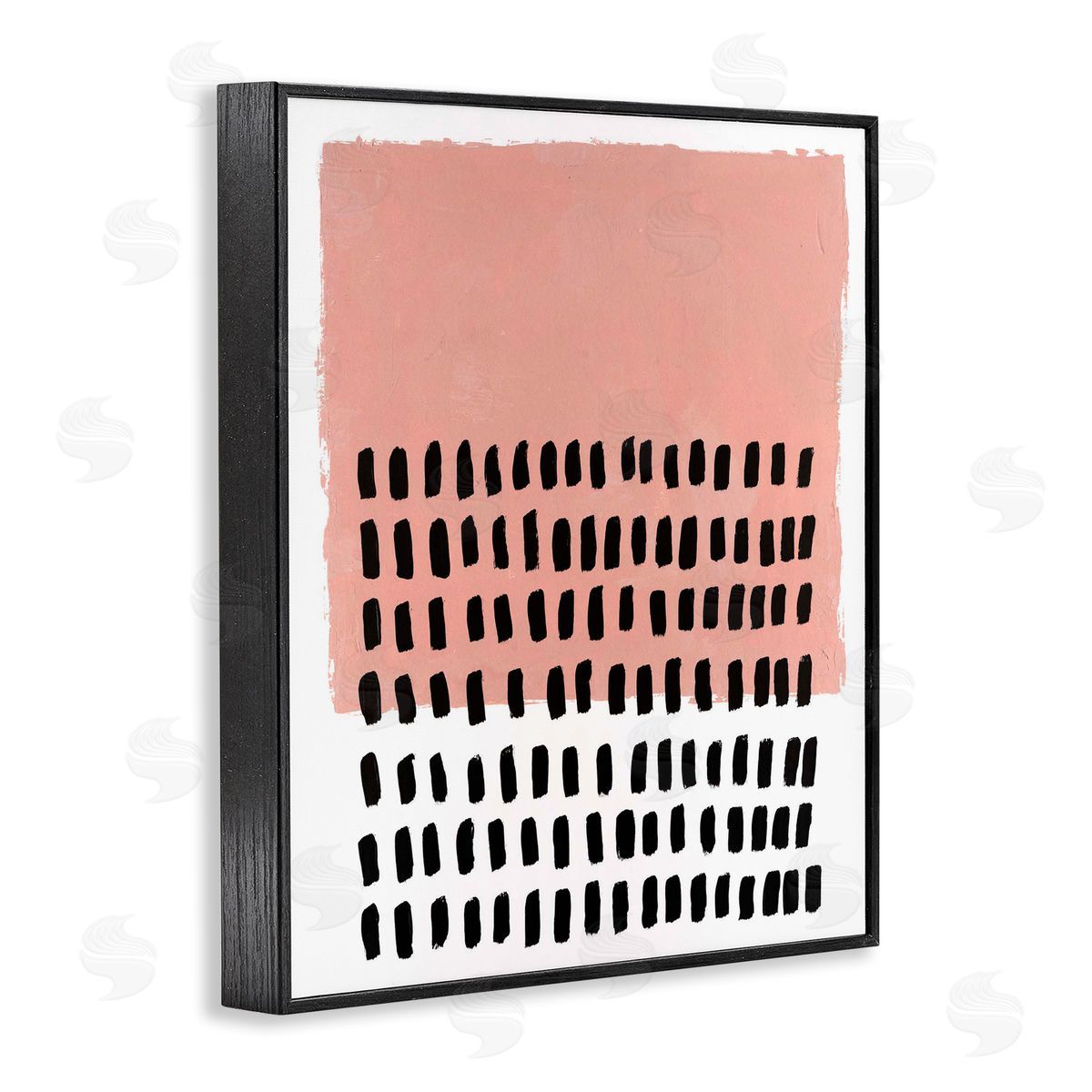 Pink Dotted Pattern Black Frame Print Wall Art, Home Decor by Michael Willett
