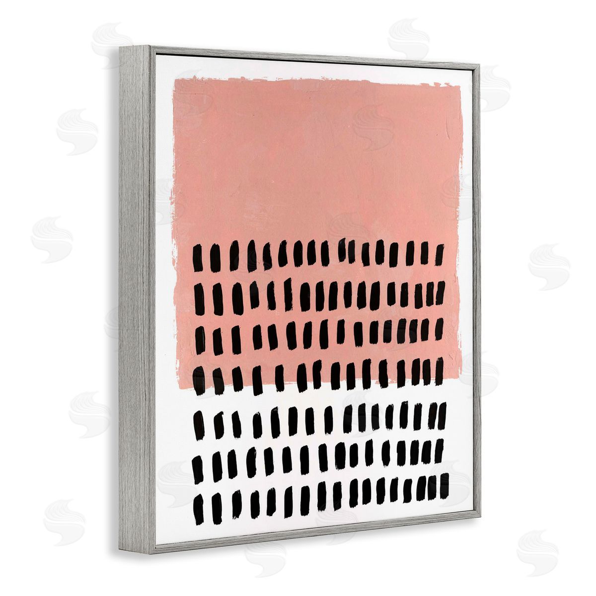 Pink Dotted Pattern Grey Frame Print Wall Art, Home Decor by Michael Willett