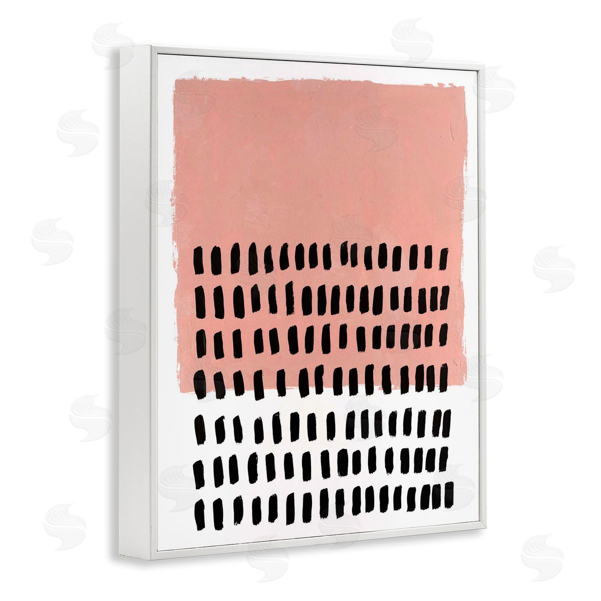 Pink Dotted Pattern White Frame Print Wall Art, Home Decor by Michael Willett