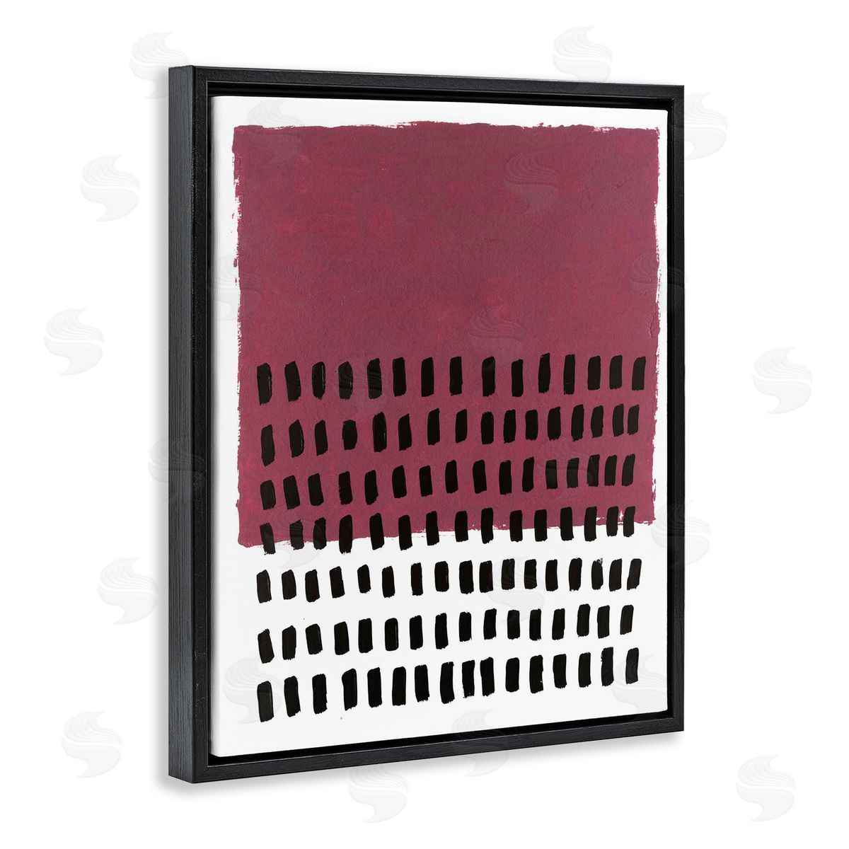 Red Dotted Pattern Black Floating Frame Canvas Wall Art, Home Decor by Michael Willett