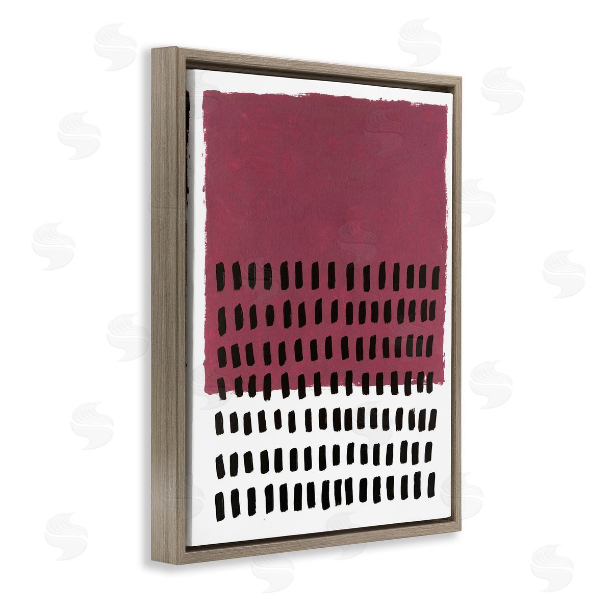 Red Dotted Pattern Brown Floating Frame Canvas Wall Art, Home Decor by Michael Willett