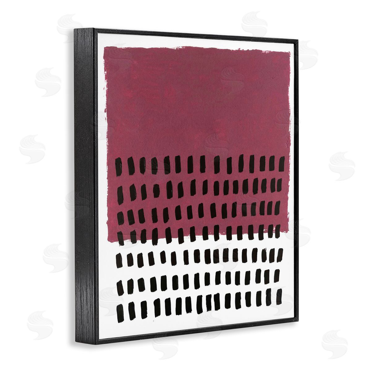 Red Dotted Pattern Black Frame Print Wall Art, Home Decor by Michael Willett