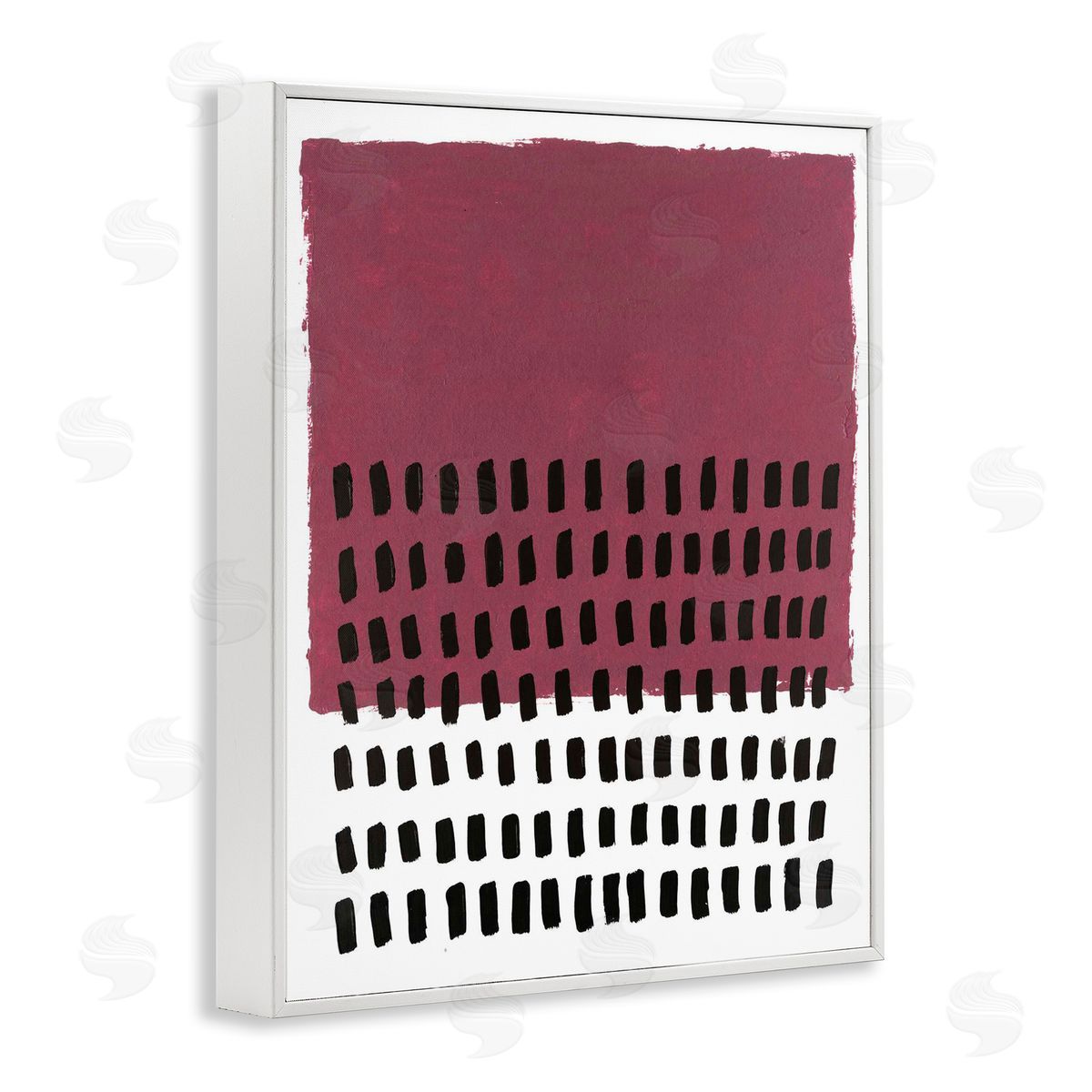 Red Dotted Pattern White Frame Print Wall Art, Home Decor by Michael Willett