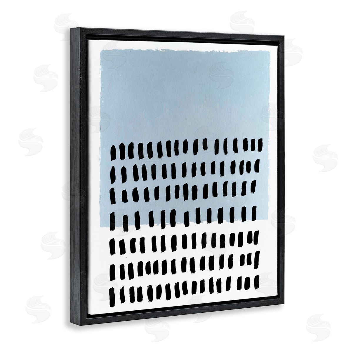 Blue Dotted Pattern Black Floating Frame Canvas Wall Art, Home Decor by Michael Willett