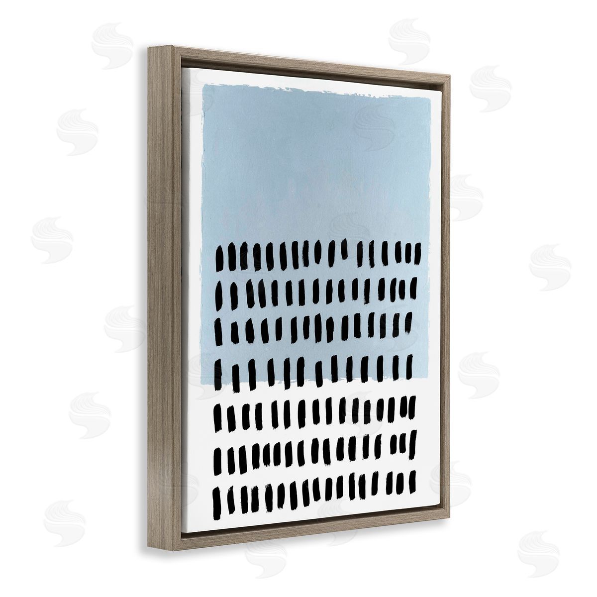 Blue Dotted Pattern Brown Floating Frame Canvas Wall Art, Home Decor by Michael Willett