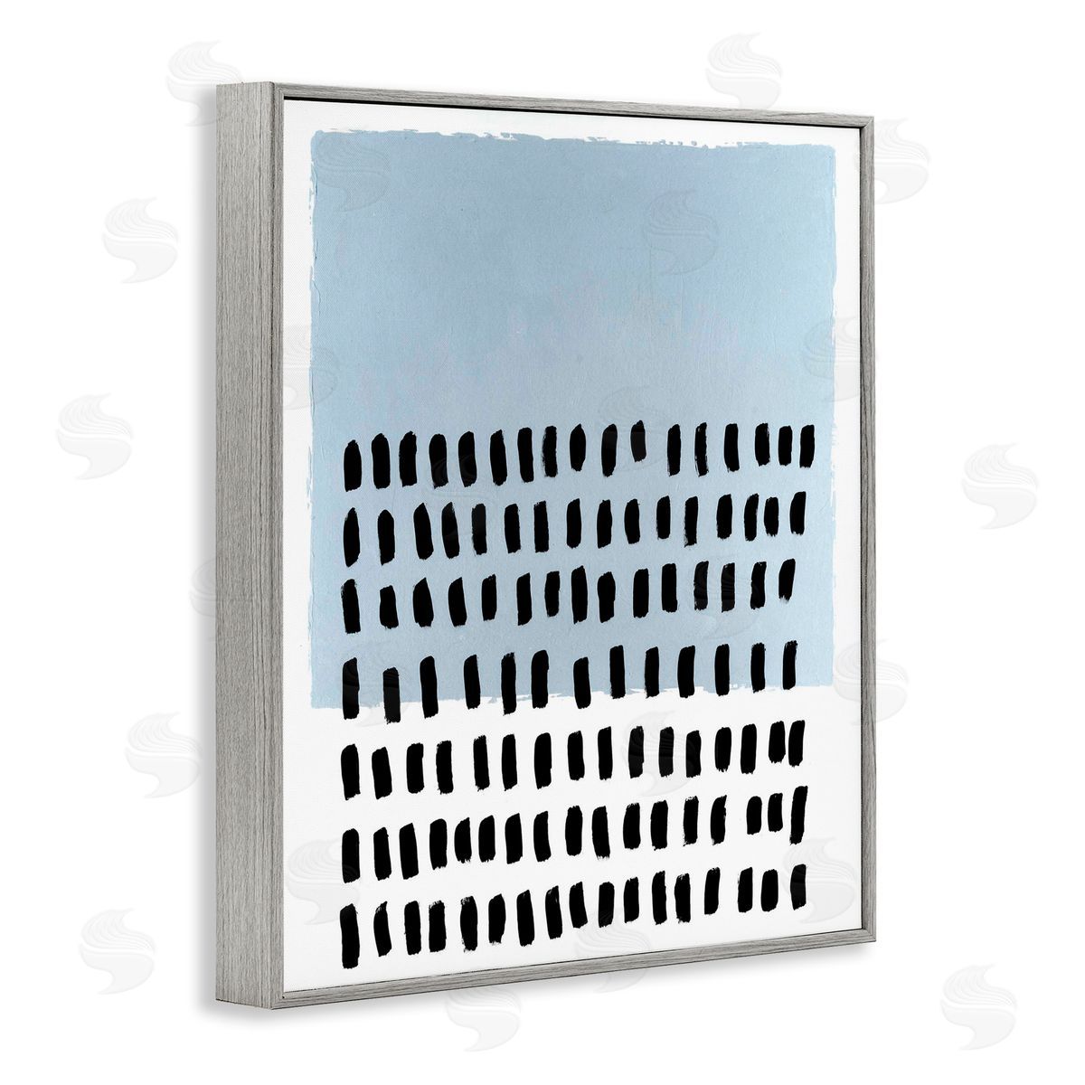 Blue Dotted Pattern Grey Frame Print Wall Art, Home Decor by Michael Willett