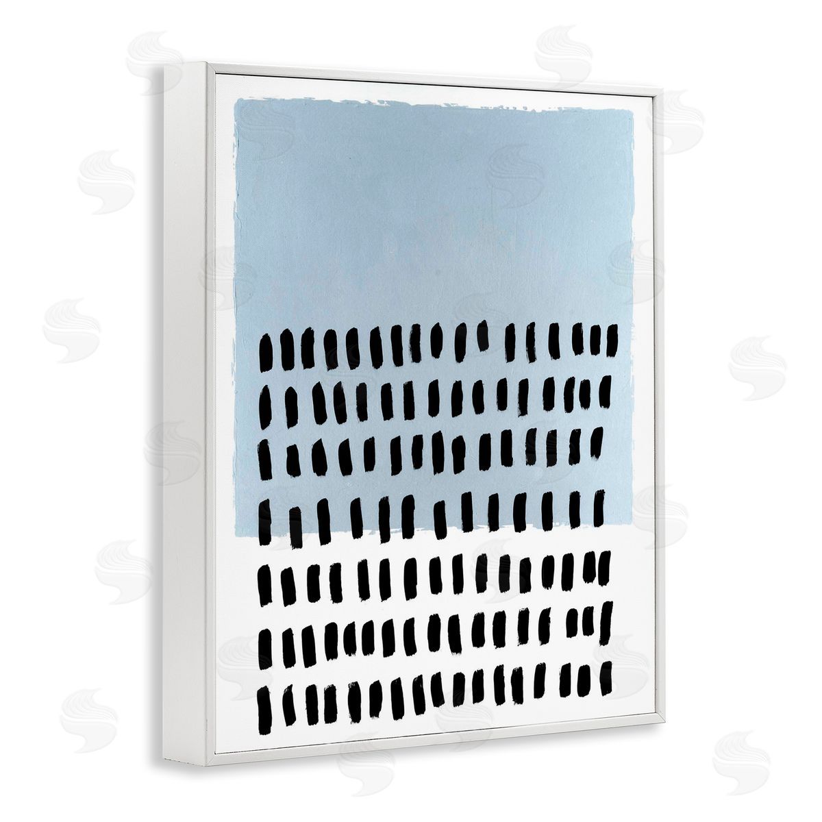 Blue Dotted Pattern White Frame Print Wall Art, Home Decor by Michael Willett