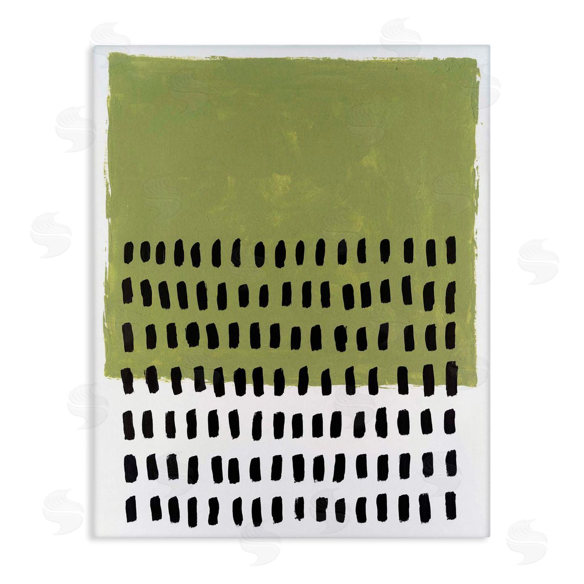 Green Dotted Pattern Canvas Wall Art, Home Decor by Michael Willett