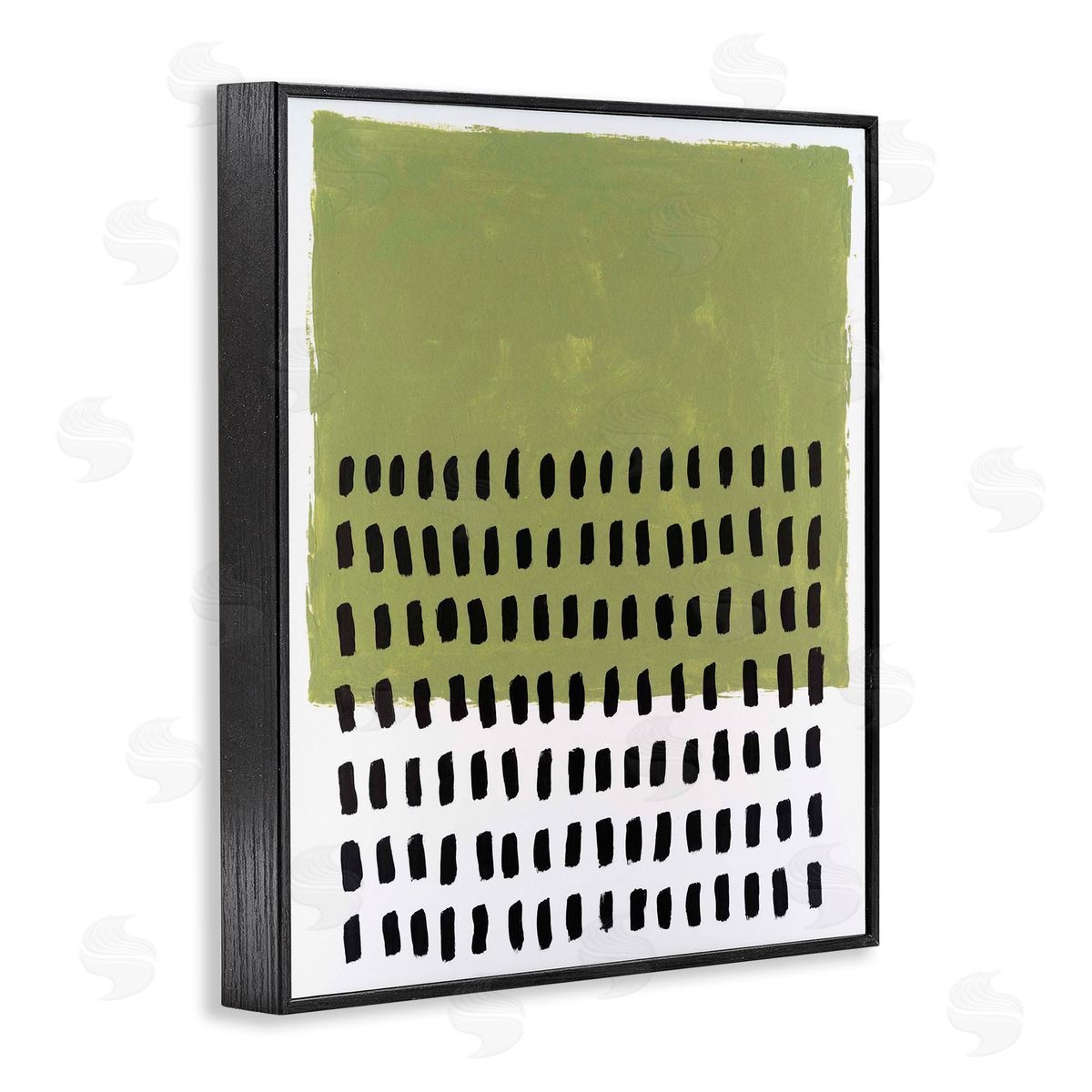 Green Dotted Pattern Black Frame Print Wall Art, Home Decor by Michael Willett