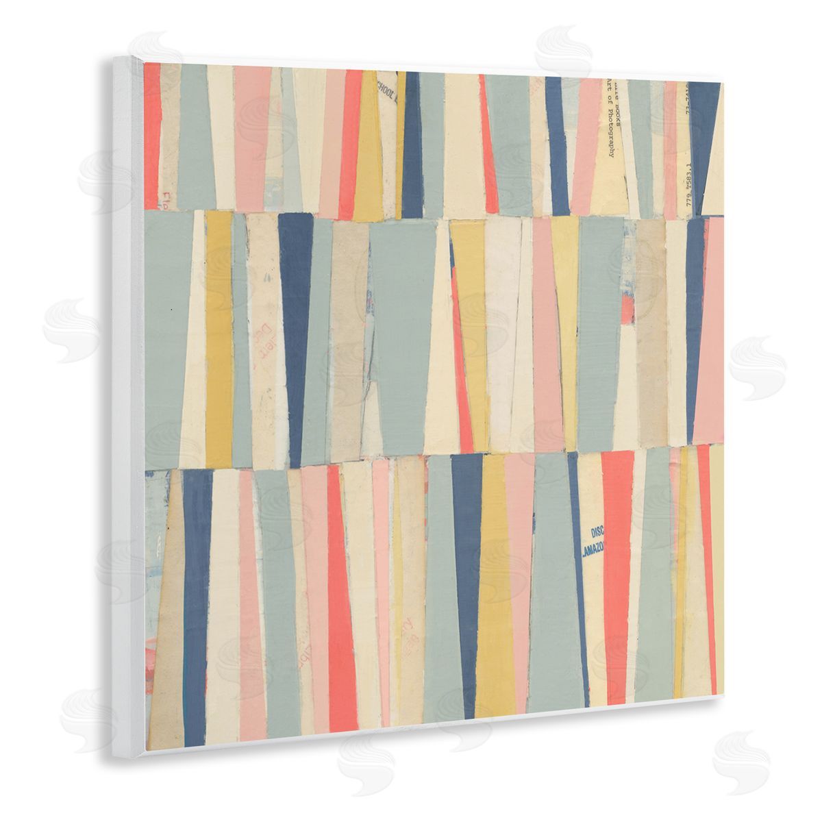 Pastel Shapes Collage Wood Plaque Wall Art, Home Decor by Pippin Schupbach