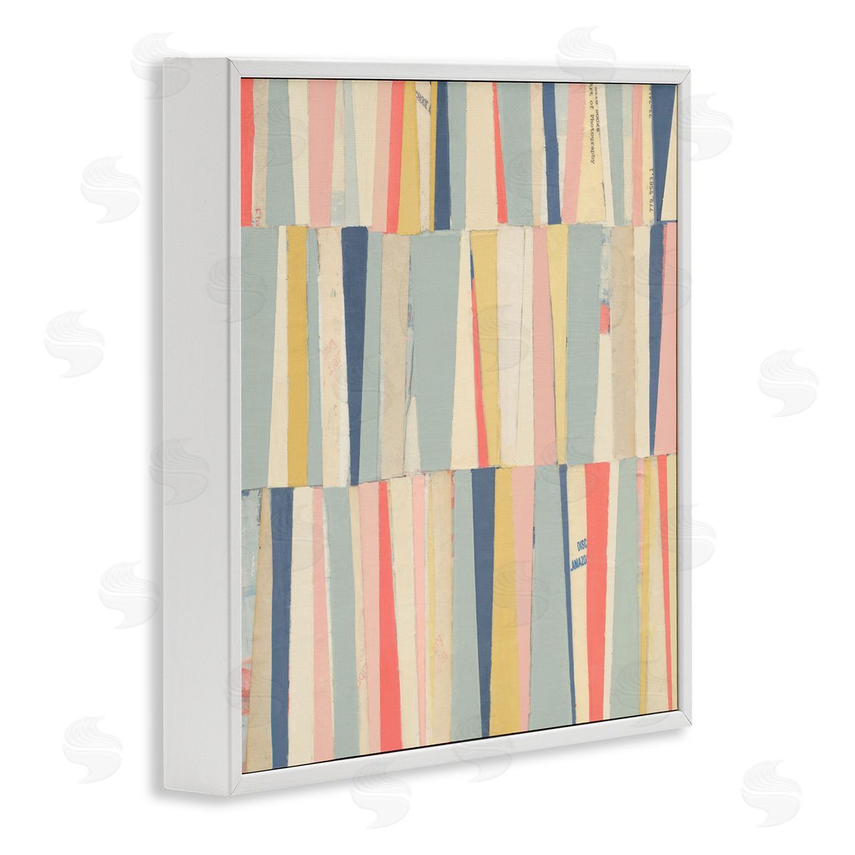 Pastel Shapes Collage White Frame Print Wall Art, Home Decor by Pippin Schupbach