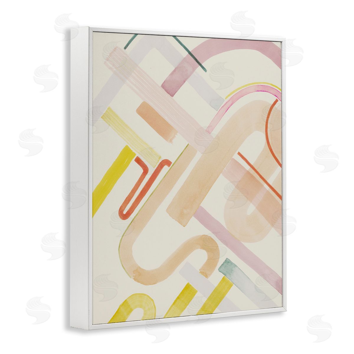 Curved Forms Collage White Frame Print Wall Art, Home Decor by Grace Popp