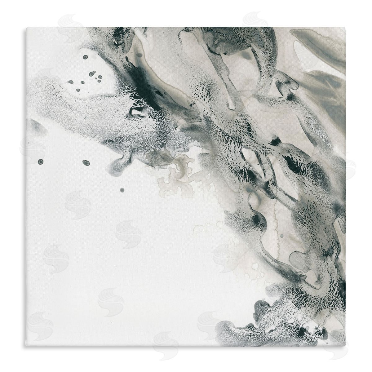 Grey Swirled Liquid Canvas Wall Art, Home Decor by June Erica Vess