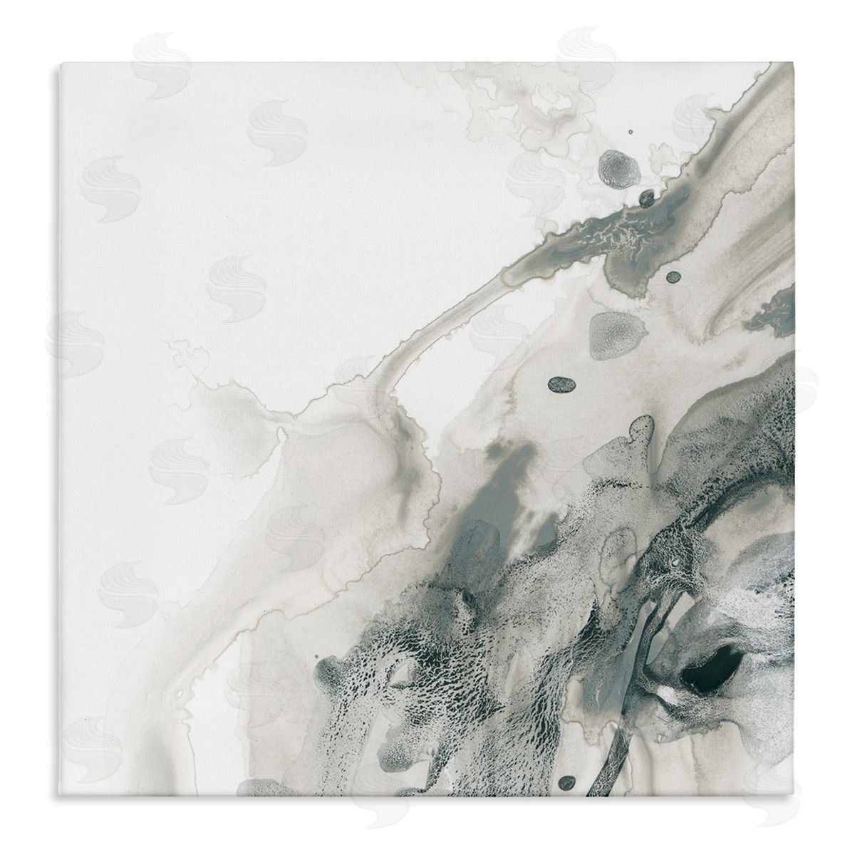 Grey Splash on White Canvas Wall Art, Home Decor by June Erica Vess