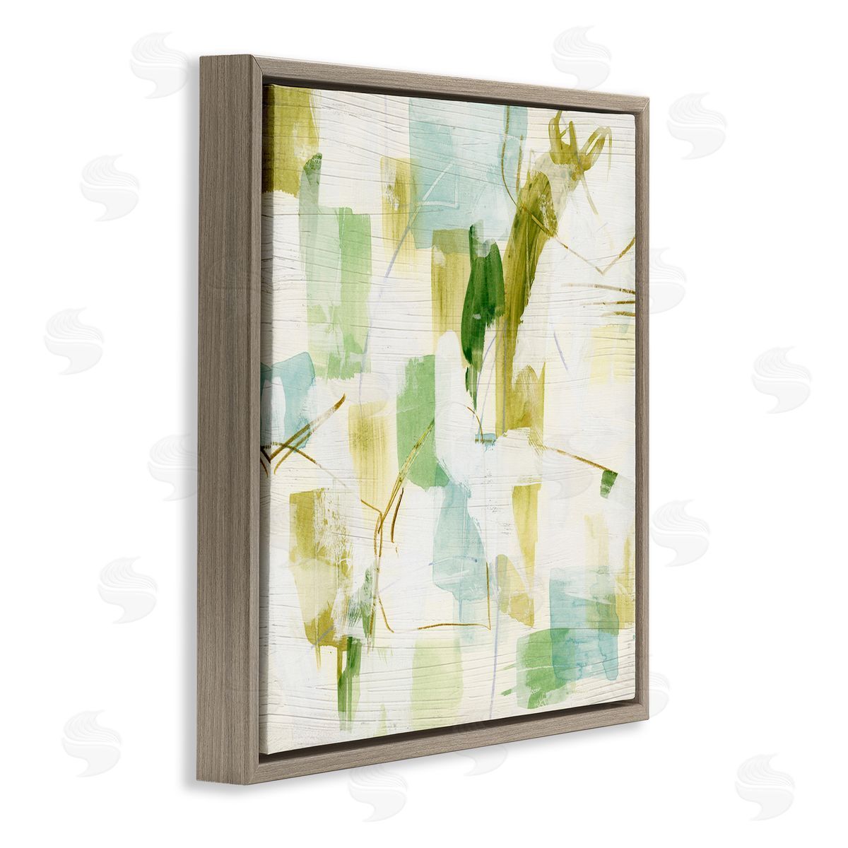 Chaotic Abstract Expression Brown Floating Frame Canvas Wall Art, Home Decor by June Erica Vess