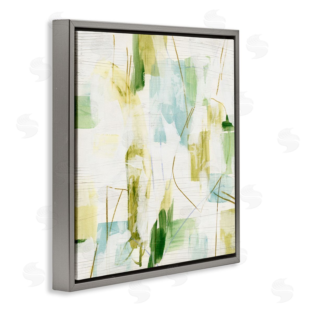 Expressive Muted Abstraction Grey Floating Frame Canvas Wall Art, Home Decor by June Erica Vess
