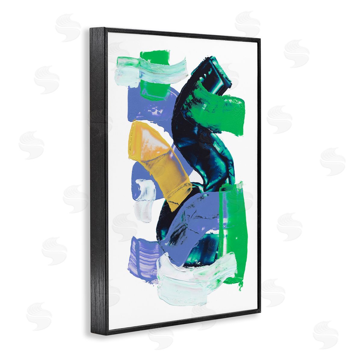 Expressive Bold Brush Strokes Black Frame Print Wall Art, Home Decor by Melissa Wang