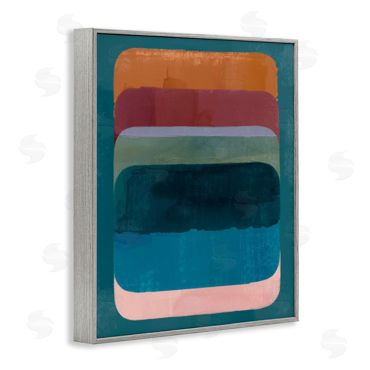 Rustic Inspired Ombre Pattern Grey Frame Print Wall Art, Home Decor by Victoria Barnes