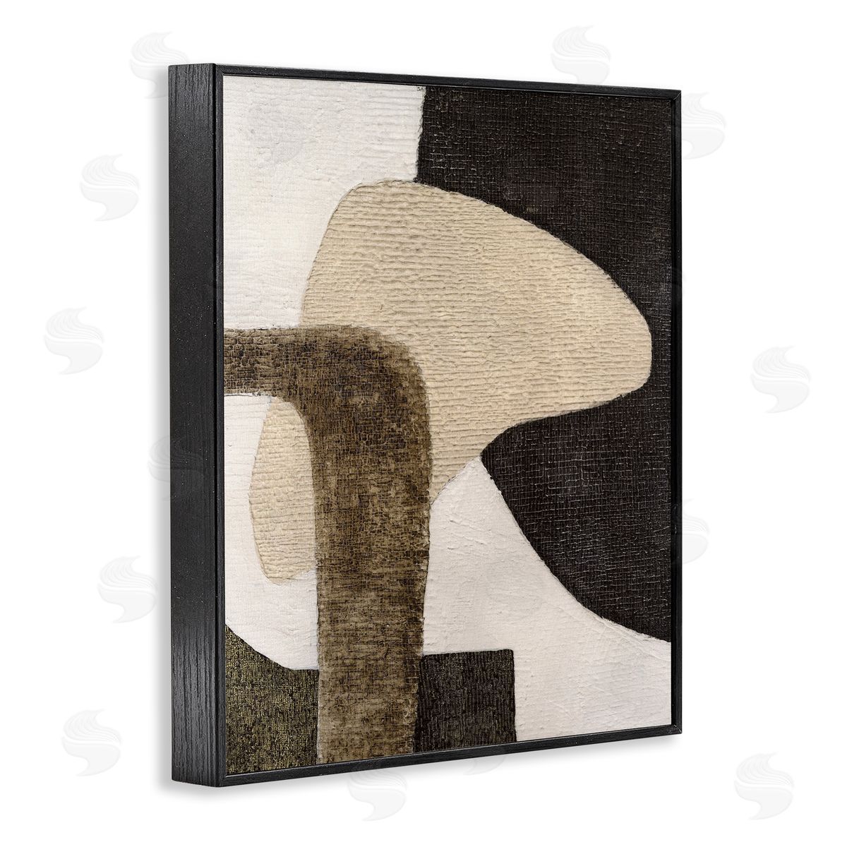 Southwestern Neutrals Pattern Black Frame Print Wall Art, Home Decor by Vanna Lam