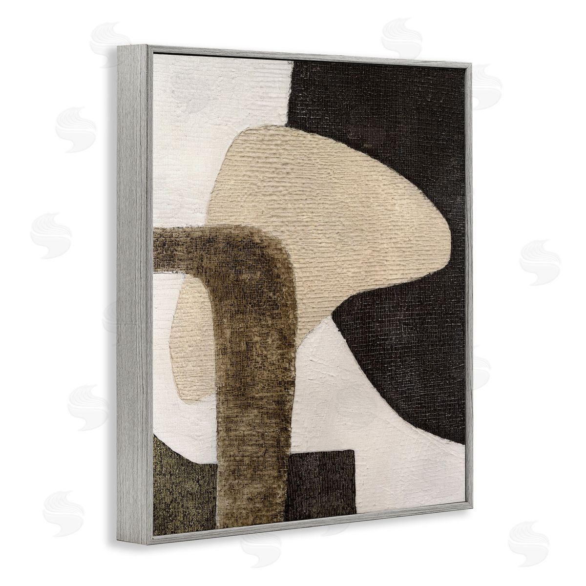 Southwestern Neutrals Pattern Grey Frame Print Wall Art, Home Decor by Vanna Lam