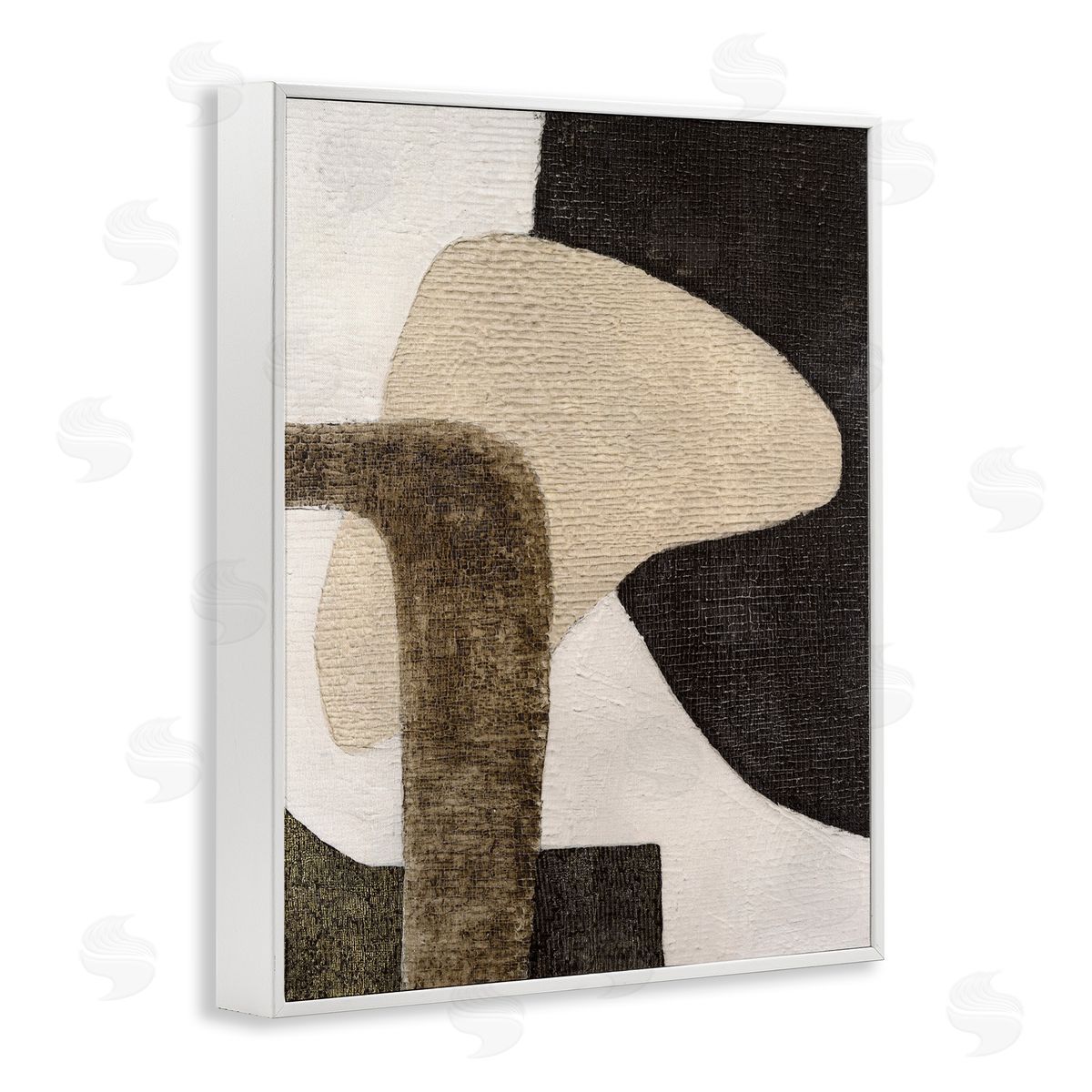 Southwestern Neutrals Pattern White Frame Print Wall Art, Home Decor by Vanna Lam