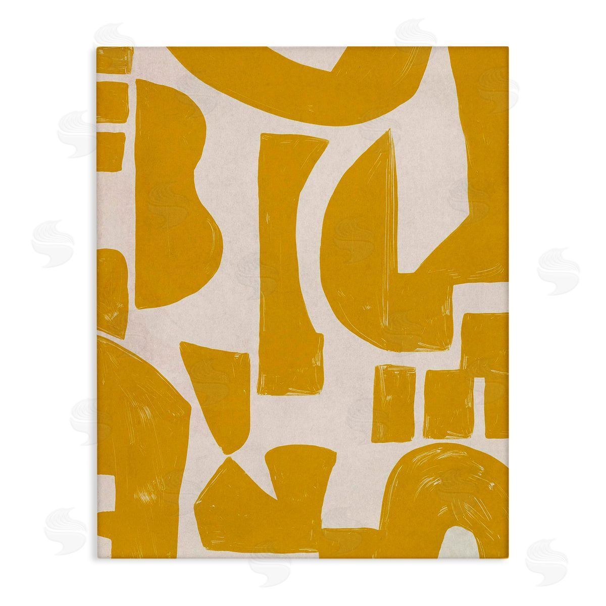 Yellow Asymmetrical Shapes Canvas Wall Art, Home Decor by June Erica Vess