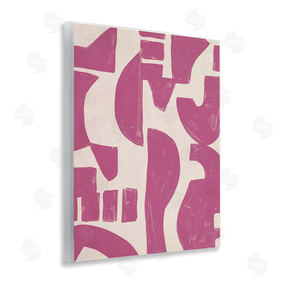 Purple Asymmetrical Shapes Wood Plaque Wall Art, Home Decor by June Erica Vess