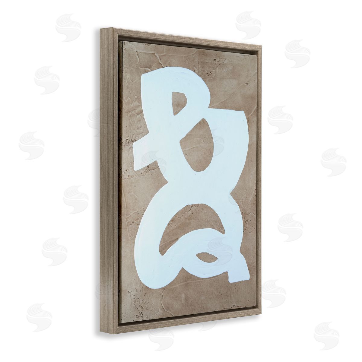 Curving Form over Beige Brown Floating Frame Canvas Wall Art, Home Decor by Vanna Lam