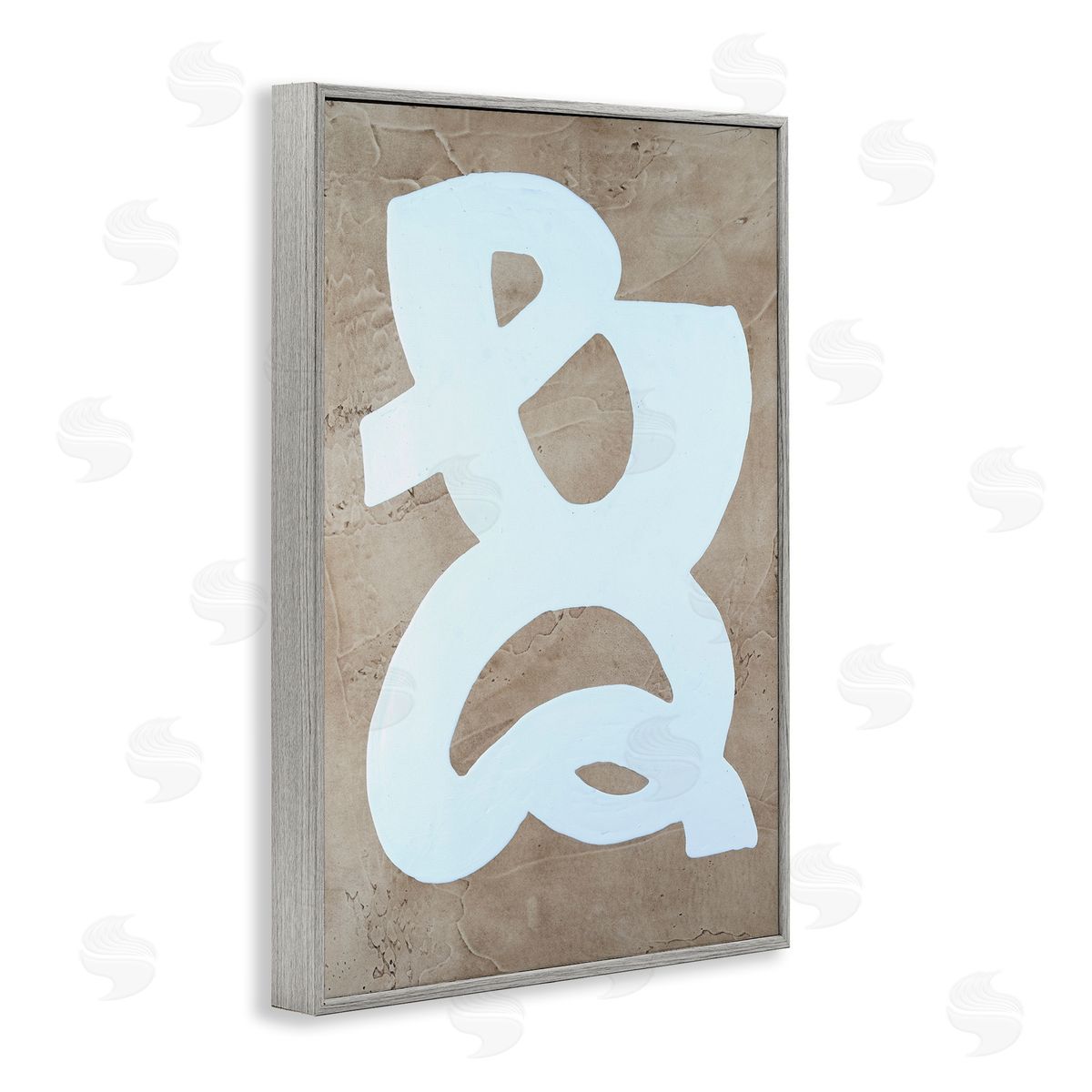Curving Form over Beige Grey Frame Print Wall Art, Home Decor by Vanna Lam