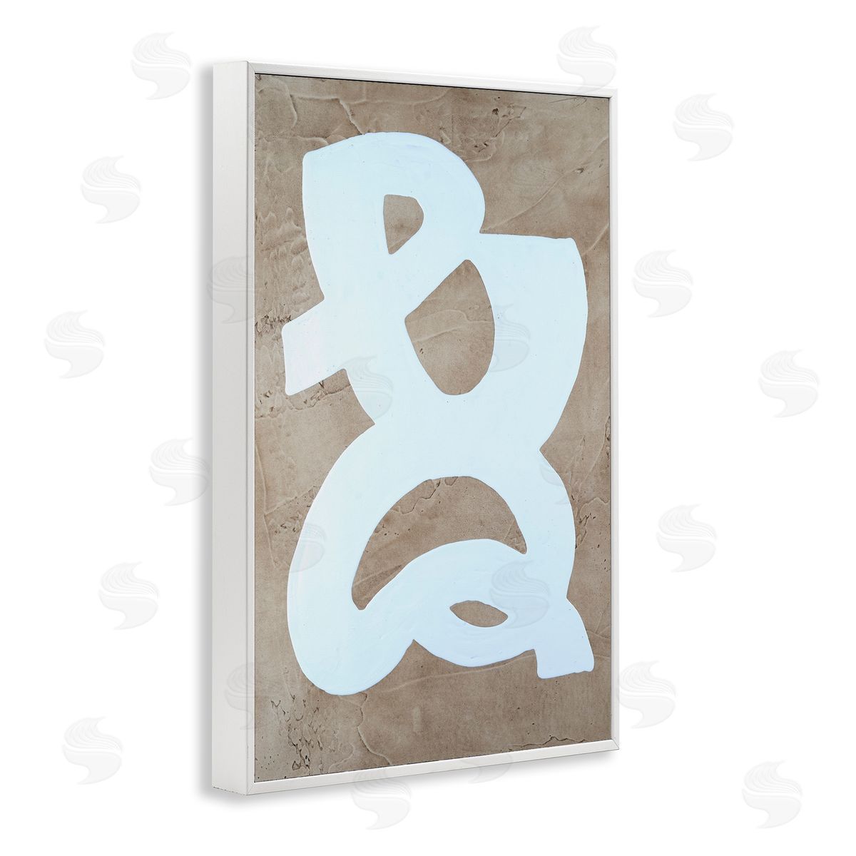 Curving Form over Beige White Frame Print Wall Art, Home Decor by Vanna Lam